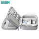 BUBM 數(shù)據(jù)線數(shù)碼收納包筆記本充電器鼠標(biāo)移動(dòng)電源袋U盤(pán)硬盤(pán)保護(hù)套整理袋配件旅行便攜包 DKS-S雙層灰色