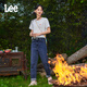 Lee【張凌赫代言】411舒適高腰小直腳顯瘦藍(lán)色水洗女牛仔褲潮流 中淺藍(lán)色（25褲長(zhǎng)） 27