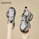 達芙妮（DAPHNE）厚底老爹鞋2025夏季新款內增高增高單鞋軟底休閑女鞋子 銀色 37