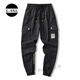 普戈斯胖子特大碼300斤肥佬工裝褲男休閑長(cháng)褲子秋季加肥加大碼運動(dòng)褲子 8815黑色 5XL(200-225斤)