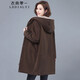 衣典零一（LEDIALYI）加絨加厚派克棉服女中長(cháng)款2025冬季女裝新款中年休閑棉衣棉襖外套 咖色 XL （推薦135-155斤）