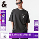 杰克·瓊斯（JACK&JONES）夏季新款羅紋圓領(lǐng)字母貼布刺繡oversized短袖T恤男裝224201065 E44黑砂色-1 S 170