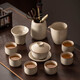瓷牌茗茶具 汝瓷茶具泡茶器全套家用功夫茶具辦公室送人茶道瓷器整套 《御煌蓋碗》六杯10件套+茶道