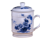 盛天下景德鎮陶瓷水杯大號茶杯老板杯辦公杯帶蓋瓷杯個(gè)人杯子大容量 青花牡丹-霸王杯900ML
