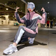 JPN 運動(dòng)套裝女 潮牌時(shí)尚撞色寬松顯瘦休閑跑步服休閑百搭兩件套 灰色 L 【建議120-135斤】