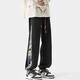 佐優(yōu)品國潮刺繡褲子男款春秋季美式高街寬松潮牌束腳運動(dòng)衛褲加絨休閑褲 黑色常規 XL建議125-145斤