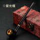 實(shí)木煙斗老式兩用旱煙小號(hào)木桿全木煙袋鍋?zhàn)娱L柄直式專用拉桿濾芯 紫光檀