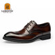 老人頭（LAORENTOU）皮鞋男士鱷魚(yú)紋雕花男鞋頭層牛皮商務(wù)正裝鞋 522010219 棕 39 