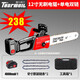道什威爾（TOSRWELL)電鋸德國(guó)充電式鋰電大功率家用電鏈鋸戶(hù)外手持無(wú)線(xiàn)砍樹(shù)木工伐木鋸切割機(jī) 無(wú)刷12寸1充1電【10節(jié)電芯】+鏈條*2