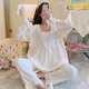 月子服夏季薄款產(chǎn)后提花拉棉哺乳睡衣孕婦產(chǎn)婦喂奶家居服兩件套 1074#AB杏色 L 100-120 斤