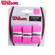 威爾勝（Wilson）網(wǎng)球拍吸汗帶防滑手膠光面粘性3條裝PRO OVERGRIP 粉紅3條裝(粘性)光面