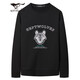 七匹狼（SEPTWOLVES） 衛衣男春季套頭圓領(lǐng)打底衫字母狼頭刺繡寬松長(cháng)袖T恤男裝上衣QA 001(黑色) 185/100A/XXXL