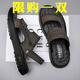 昌祥回力爸爸皮涼鞋男夏季新款外穿開(kāi)車(chē)休閑防滑軟底耐磨兩用涼拖鞋 灰棕色 42