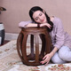 尋古紅木家具非洲雞翅木（學(xué)名：非洲崖豆木）中式仿古圓鼓凳實(shí)木矮圓凳茶凳矮鼓墩換鞋凳坐凳琴凳 大號(hào)鼓凳 長(zhǎng)30*寬30*高43cm
