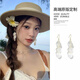 蔓笙度假風(fēng)長款貝殼耳環(huán)夏天海邊耳夾女無耳洞流蘇耳墜高級(jí)感夸張耳飾 長款耳釘一對(duì)