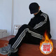 阿迪發(fā)品牌運動(dòng)套裝男2025春秋季情侶潮牌衛衣外套跑步休閑時(shí)尚女運動(dòng)服 黑白套裝加絨加厚 3XL【160-180斤】