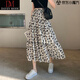 DAVEY MODE夏季碎花雪紡百褶高腰半身裙子女夏季2025新款小個(gè)子a字半裙長(cháng)裙 杏色（zt） S 建議80-95斤