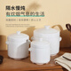 順祥餐具純白釉下彩燉盅陶瓷帶蓋蒸蛋碗家用保溫燕窩燉罐 中號(hào)純白燉盅（800ML)