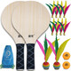 旋龍板羽球拍成人三毛球拍 健身球拍 板羽拍 板球拍 板羽毛球拍板羽球 升級版原色14件套