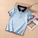 校服夏季小學(xué)生短袖polo衫初中高中班服運(yùn)動服男女幼兒童園服半袖 004藍(lán)色短袖黑領(lǐng) 140