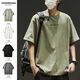 浩術(shù)短袖t恤男2024新款短袖夏季衣服上衣日系寬松體恤半截袖打底衫男 綠色【單件裝】 XL