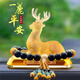 齊選琉璃鹿汽車(chē)擺件男士車(chē)內飾品一路平安中控臺香水擺件高檔汽車(chē)用品 琉璃鹿【黑瑪瑙佛珠+防滑墊】