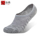 倫洛弗襪子男女毛巾襪純色棉運動(dòng)毛圈加厚款淺口隱形船襪硅膠防滑短襪 男士毛巾底運動(dòng)襪5雙灰色 均碼