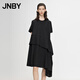 JNBY/江南布衣春夏連衣裙女A型一?？凼缗灰?guī)則寬松優(yōu)雅5N4G13390 001/本黑 S