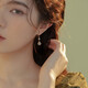 銀瑜 國風(fēng)仿珍珠耳環(huán)耳墜女士氣質(zhì)復(fù)古風(fēng)耳釘女耳鉤時(shí)尚飾品 YU145-仿和田玉耳環(huán)