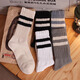 YOOOURTHING美式復古日系襪子男長(cháng)筒堆堆襪棉秋冬季工裝cityboy條紋二杠潮襪 拍這里自選顏色 4雙 均碼 4雙（37-44碼）