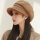 叮咚小格毛絨帽子女2025新款秋冬八角帽加厚堆堆帽子冬季帽棒球帽漁夫帽 卡其色 均碼