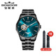 BOWDOR寶舵手表24K金鴻運當頭GG013真鉆自動(dòng)機械男表男士商務(wù)腕表 孔雀綠男款送表帶