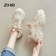 ZHR老爹鞋女秋冬復(fù)古小香風(fēng)厚底休閑鞋子運(yùn)動(dòng)增高女鞋 G620F 奶茶 38