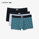 LACOSTE法國(guó)鱷魚(yú)男裝透氣舒適多條裝平角褲內(nèi)褲|5H1774 IJR/水湖藍(lán)/淺藍(lán)/黑色 L 180