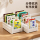 享樂(lè )屋廚房調料收納盒分隔大容量可調節香料袋裝立式收納多格一體多功能 中號【可裝6-8袋調料】 【隔板可拆卸 間距自由調】