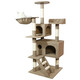 貝尼樂(lè ) 貓爬架 大型三層以上耐抓貓抓板寵物貓玩具貓架子貓樹(shù) 咖色貓爬架不粘毛-兩方窩128CM