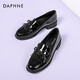 達芙妮英倫風(fēng)jk小皮鞋女2022款女鞋子春秋女單鞋女流蘇樂(lè )福鞋子女 黑色 35 