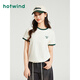 熱風(fēng)（Hotwind）短袖t恤女夏季新款女士撞色插肩撞色休閑舒適透氣上衣 03米色 M