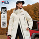 FILA 斐樂官方女士長款羽絨服冬季新品休閑舒適保暖上衣連帽外套 云菇白-WT M 165/84A