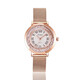 艾克朗icrown女表外徑36mm防水潮流時(shí)尚鋯石手工鑲嵌手表71162 玫金色網(wǎng)帶