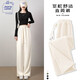 JEANSWEST CLUB真維斯闊腿褲女秋冬季雪尼爾時(shí)尚垂感加絨加厚小個(gè)子顯瘦直筒褲子