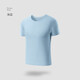 必行（bisual）純棉短袖t恤男士打底衫運動(dòng)健身無(wú)痕內衣短袖舒適透氣汗衫男夏季 淺藍-圓領(lǐng)短袖 XL （建議120-140斤）