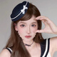 歐陽(yáng)先生蝴蝶結小禮帽發(fā)夾女日系海軍風(fēng)lolita水手帽法式赫本輕奢頭飾 黑色帽子   B01-304