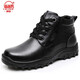 3513巡洋艦棉靴工裝棉靴保暖耐磨男靴子羊毛皮靴棉鞋男新品 黑色 42