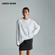 LEDIM WANG基礎款純棉T恤女簡(jiǎn)約百搭休閑寬松高級感圓領(lǐng)長(cháng)袖高克重內搭純白T 白色（現貨） S 身高162-166，體重110-120斤