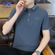 羅蒙（ROMON）短袖T恤男士polo.衫夏季商務休閑短袖男上衣男裝體恤 灰蘭色 XL 