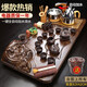 菲享 整套紫砂陶瓷功夫茶具套裝四合一電磁爐自動(dòng)燒水茶盤木制茶臺(tái)茶海茶道家用 立體佛茶盤-整套紫砂茶具 【2022新款茶盤套裝，店長(zhǎng)強(qiáng)烈推薦】