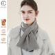 Acuc圍巾冬季女純羊毛短款高級感針織圍脖秋冬天女士純色韓系2024新款 燕麥色