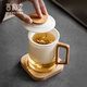 言和堂玻璃杯帶蓋過(guò)濾泡茶杯家用簡(jiǎn)約茶水分離辦公大容量馬克杯定制送禮 【禮盒裝】櫸木玻璃茶杯+杯墊