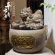 漢韻堂客廳中國風(fēng)流水擺件循環(huán)水小型室內辦公桌茶幾生財噴泉造景飾品 S132-1平步青云流水擺件金箔款